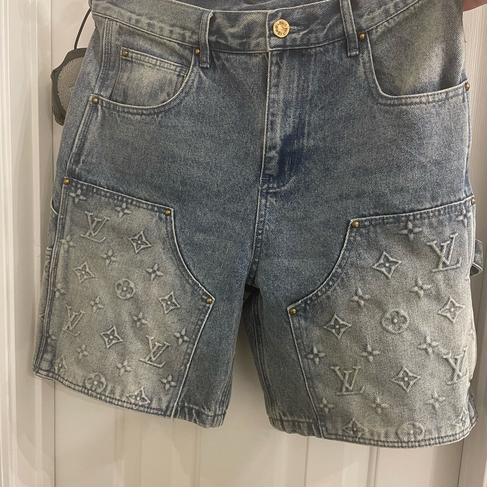 Louis Vuitton Blue Monogram Denim Shorts
